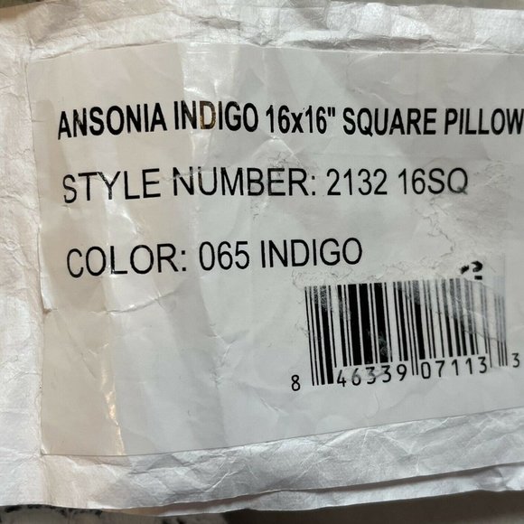 Piper & Wright Ansonia Indigo 16” Pillow NWT - Picture 4 of 4